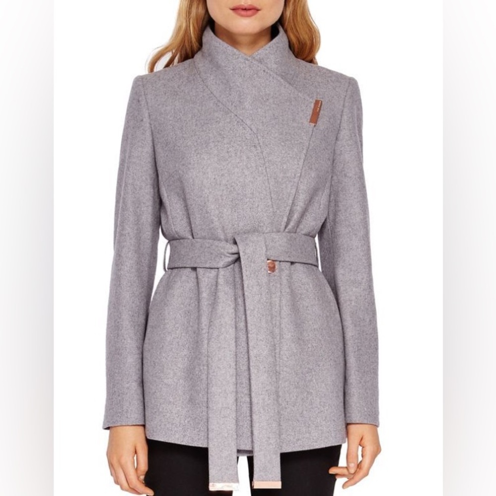 Ted Baker Keyla Belted Wrap Coat - Grey